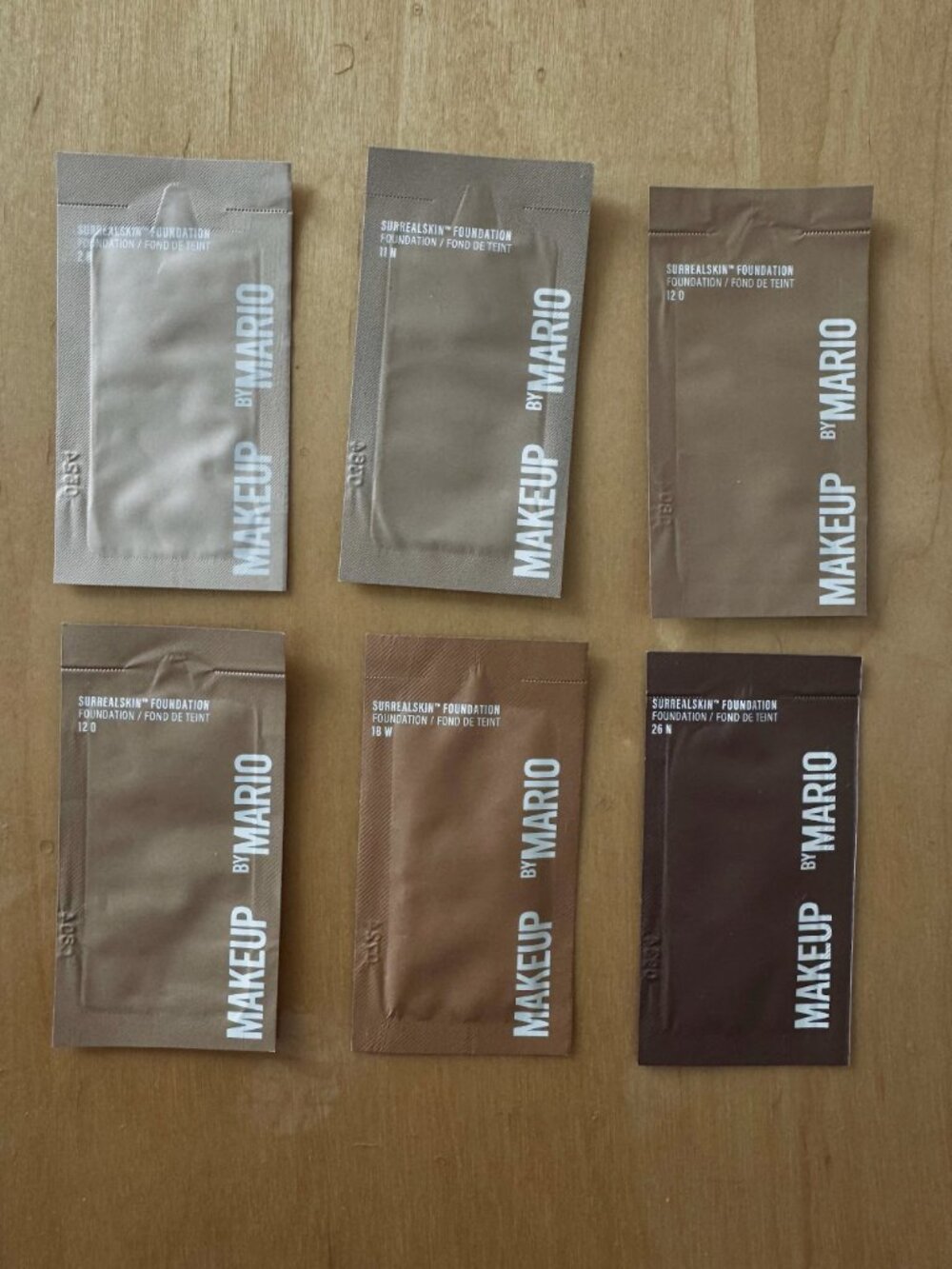 6 Makeup By Mario SurrealSkin Liquid Foundation Samples